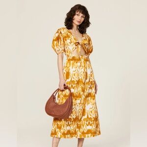 Sadie Ankle Dress | Watercolor Ikat